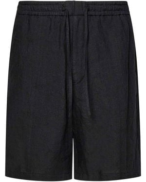 Emporio Armani Linen Shorts - Black
