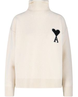 Ami Paris Logo Jumper - Natural