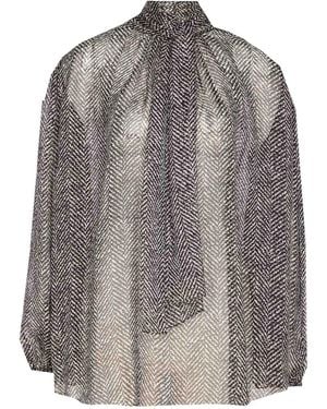 Dolce & Gabbana Silk Chiffon Blouse - Grey