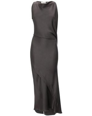 Victoria Beckham Kyra Satin Crepe Midi Dress - Brown
