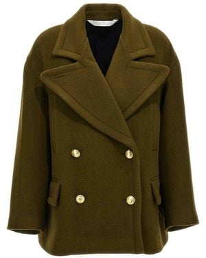 Palm Angels Palm Embroidery Coat - Green