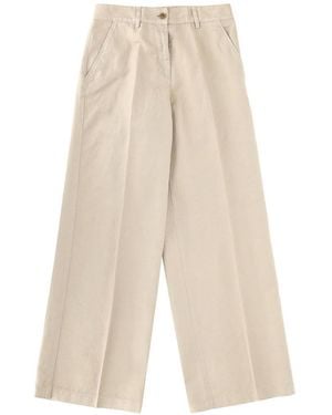 Aspesi Cropped Wide-Leg Pants - White