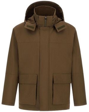 Herno Short Coat With Pocket - Green