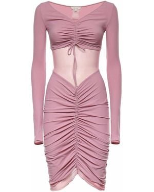 Nensi Dojaka Minivestito Da Balletto Con Ruches - Rosa