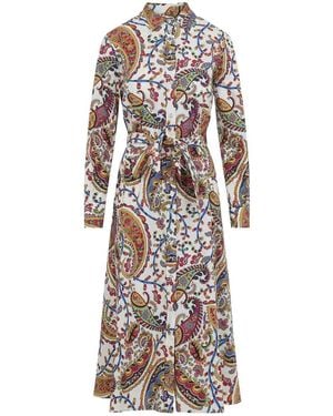 Etro Belted Midi Dress - White