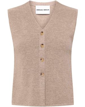 EMERSON RENALDI V-Neck Vest - Natural