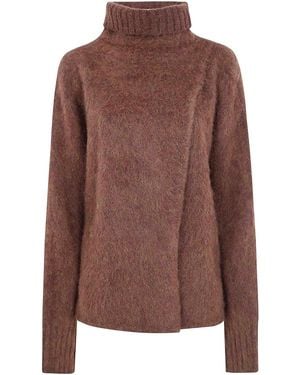 Uma Wang High Neck Top - Brown