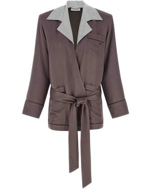 The Attico Dressing Gown Blazer - Brown