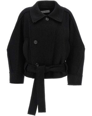 Pleats Please Issey Miyake Out Of A Cube Short Coat - Black