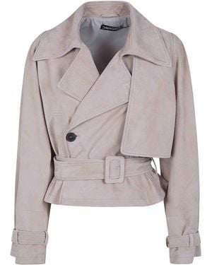 DR. HOPE Suede Mini Trench - Gray