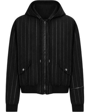 Dolce & Gabbana Padded Pinstripe Bomber Jacket - Black