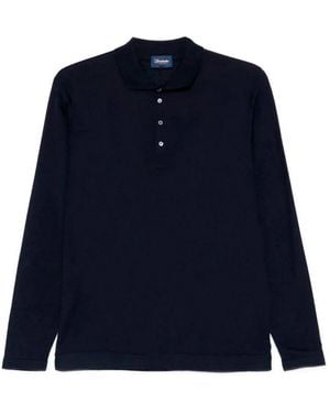 Drumohr Long Sleeve Polo - Blue
