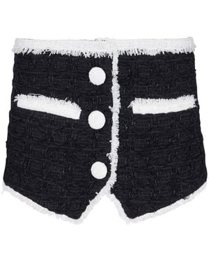 Balmain Tweed Mini Skirt - Black