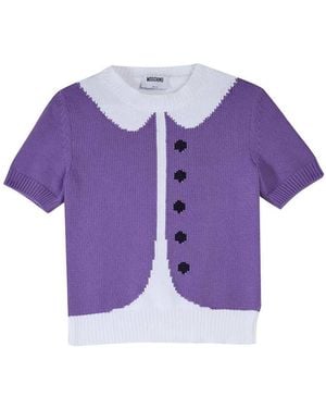Moschino Trompe Loeil Jumper - Purple