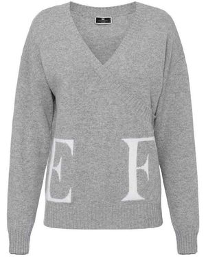 Elisabetta Franchi Round Neck - Grey