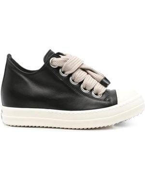 Rick Owens Jumbolace Low Leather Sneakers - Black