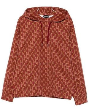 Emporio Armani Printed Cotton Hoodie - Red