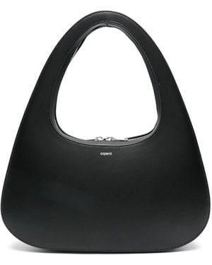 Coperni Swipe Baguette Large Leather Shoulder Bag - Black