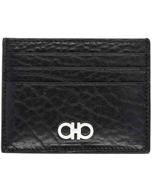 Ferragamo Card Holder With Logo - Black