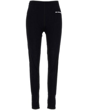Jil Sander Logo Print Leggings - Blue