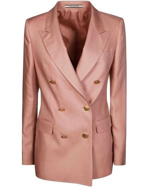 Tagliatore Linen Jacket Dp Brick - Pink