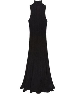 MSGM Crinkled Cotton Blend Maxi Dress - Black