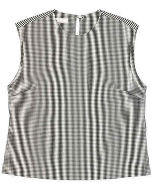 Incotex Edith Gingham-Pattern Sleeveless Top - Gray