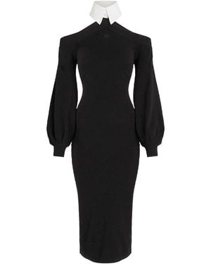 KARL LAGERFELD Cold Shoulder Knit Dress - Black