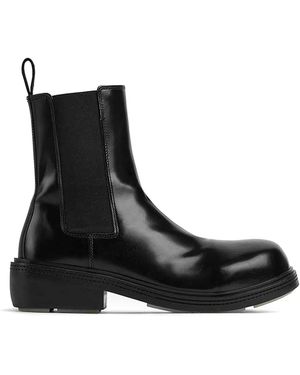 Bottega Veneta Brushed Leather Fireman Ankle Boot - Black