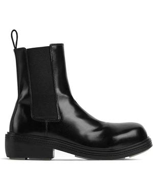 Bottega Veneta Brushed Leather Fireman Ankle Boot - Black