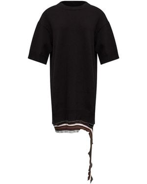 MM6 by Maison Margiela Short Dress With Distressed Effect - Black