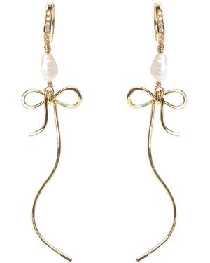 Marni Bow Drop Earrings - Natural