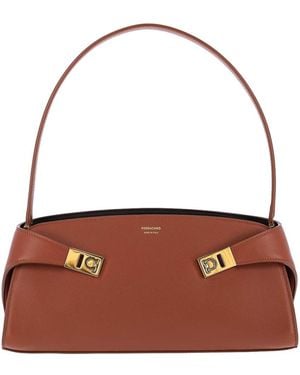 Ferragamo Shoulder Bag Hug East-West - Brown