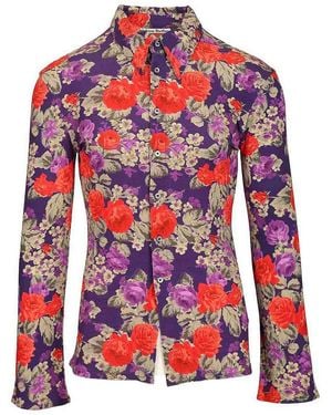 Acne Studios Floral Print Shirt - Red