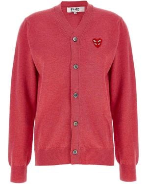 COMME DES GARÇONS PLAY Double Emblem' Cardigan - Pink