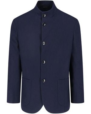 Giorgio Armani Virgin Wool Blazer - Blue