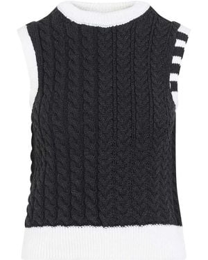 Thom Browne Aran Cable Shell Top - Black