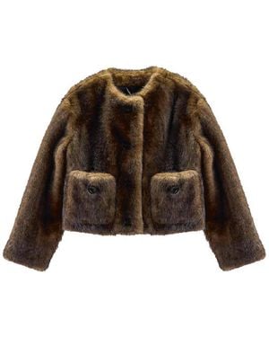 Marc Jacobs Teddy Cropped Jacket - Brown