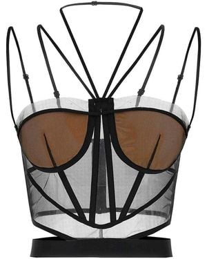 Nensi Dojaka 'Sheer Corset' Top - Black