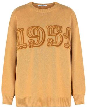 Max Mara Camel Wool And Cashmere Jumper - Orange