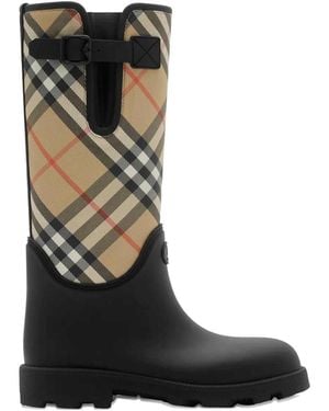 Burberry Rubber Marsh Stamp High Boots - Black