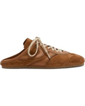 Dries Van Noten Suede Trainer Mules - Brown