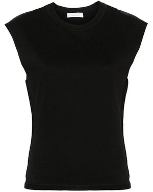 Rabanne Cotton T-Shirt With Chain Detail - Black