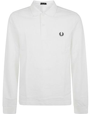 Fred Perry Long Sleeve Plain Shirt - White