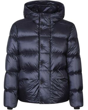 Add Down Jacket With Hood - Blue