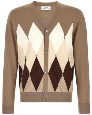 Ballantyne Cardigan Argyle - Brown
