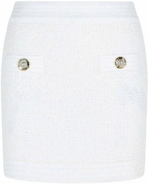 Balmain Cotton Blend Miniskirt - White