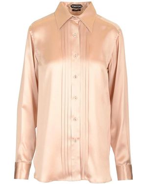 Tom Ford Silk Shirt With Pleats - Pink