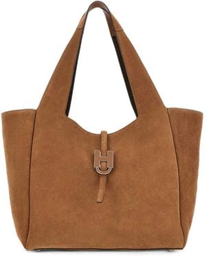 Hogan Trend Leather Tote Bag - Brown