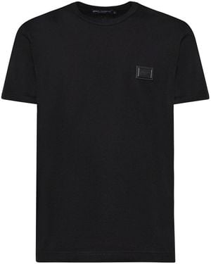 Dolce & Gabbana Cotton T-Shirt With Logo - Black